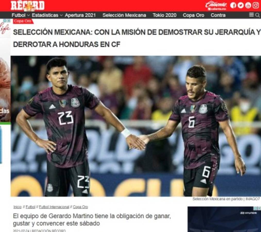 Lo que dice la prensa mexicana sobre el duelo de hoy ante Honduras en Copa Oro: 'Favorito y a demostrar la jerarquía'