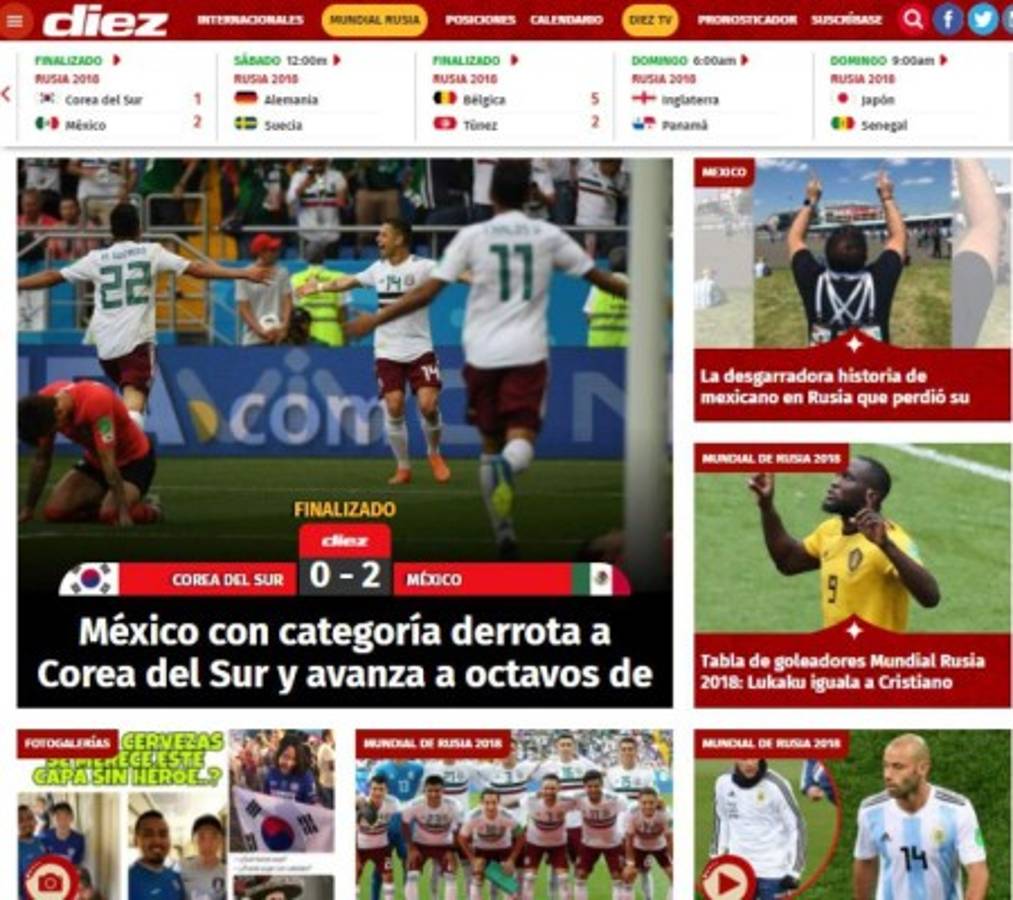 Bien chingones: Prensa mundial se rinde a México por nuevo triunfo en Mundial de Rusia
