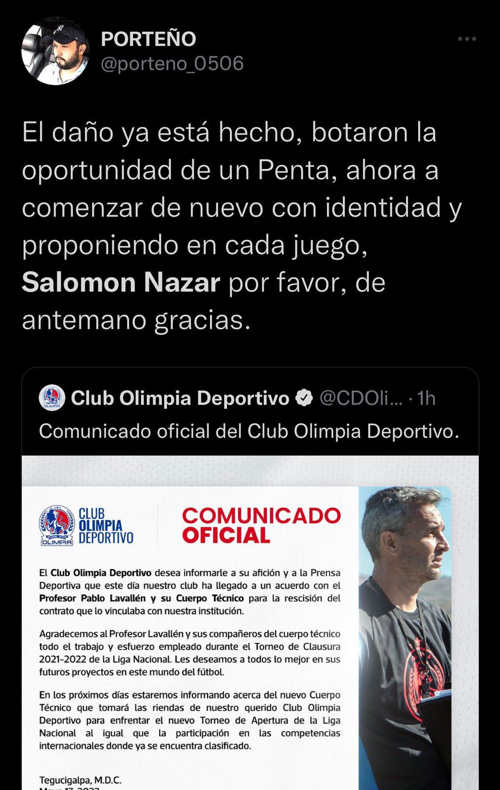 Piden a gritos a Salomón Nazar: lo que dice la prensa y aficionados en redes sobre la salida de Pablo Lavallén de Olimpia