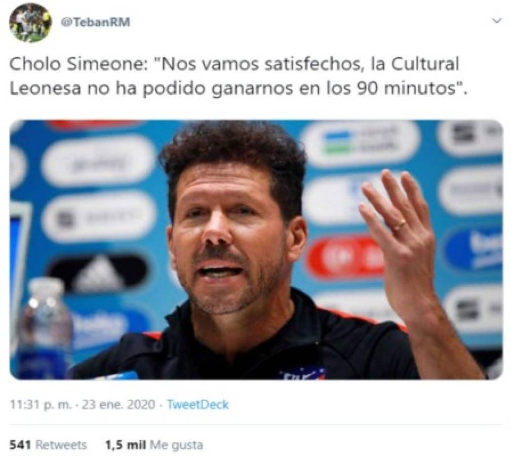 Los memes destrozan al Atlético de Madrid y a Simeone tras la eliminación en Copa del Rey