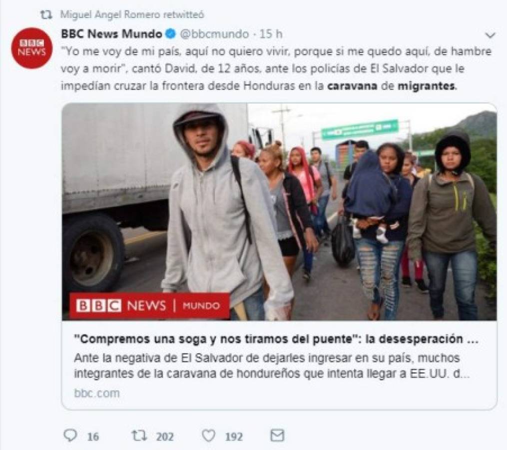 Lo que dicen los medios internacionales sobre la caravana de migrantes de hondureños