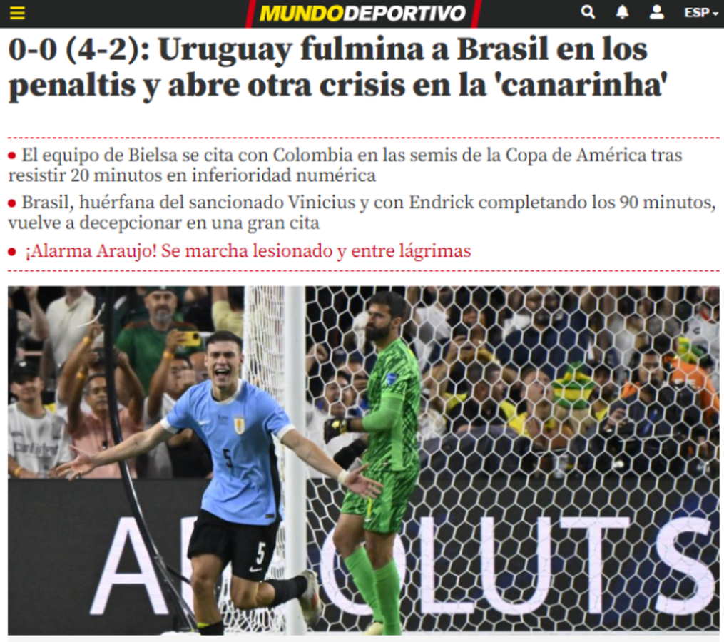 ”La peor Brasil de todos los tiempos”, “quítenle el 10 a Rodrygo”: duras críticas tras eliminación de Copa América