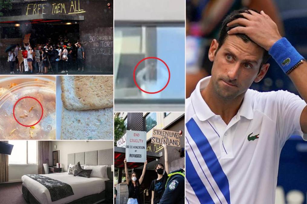 ¿Gusanos en la comida? Así es el ‘‘hotel del terror’’ en el que está aislado el tenista Novak Djokovic en Australia