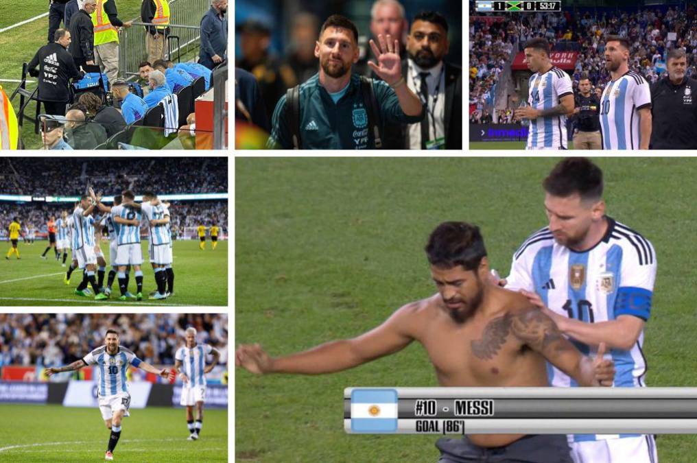 Locura por Messi: aficionados invaden cancha en varias ocasiones en el Argentina-Jamaica y así reaccionó el crack
