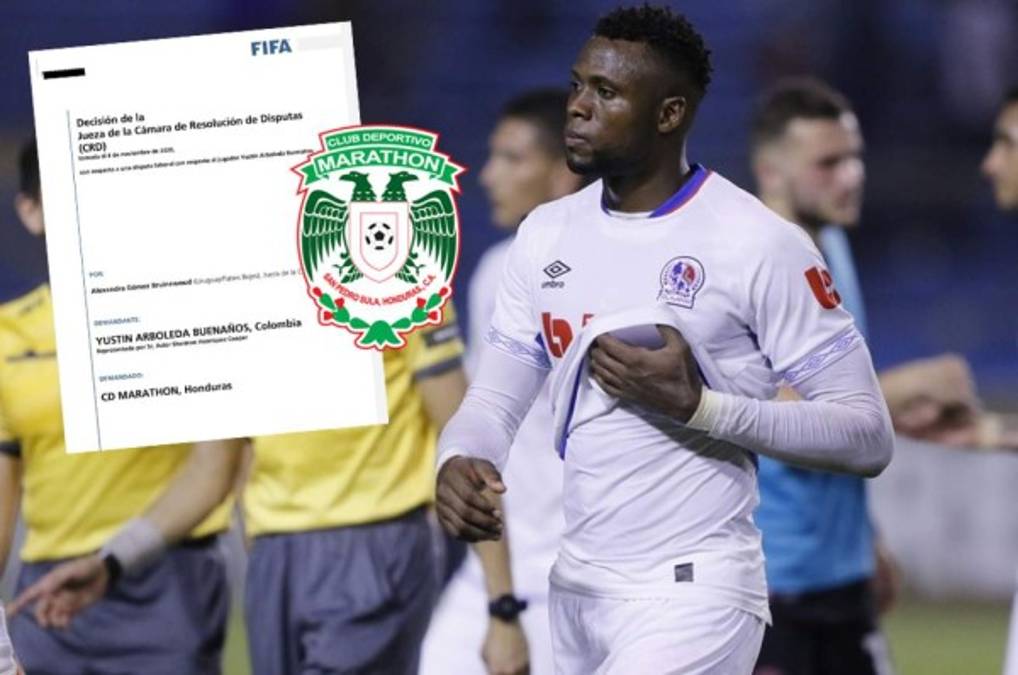 Yustin Arboleda demanda al Marathón ante la FIFA reclamando el pago de una deuda económica