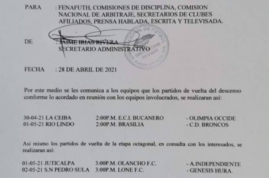 Liga de Ascenso confirma horarios para los partidos de vuelta por el no descenso y cuartos de final  