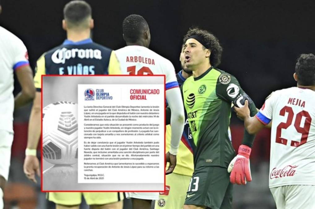 Olimpia le responde al América y defiende a Yustin Arboleda por la fractura de Chucho López