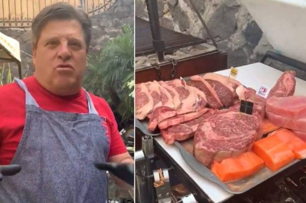 'Piojo' Herrera presume de costoso asado y el periodista Carlos Albert lo revienta