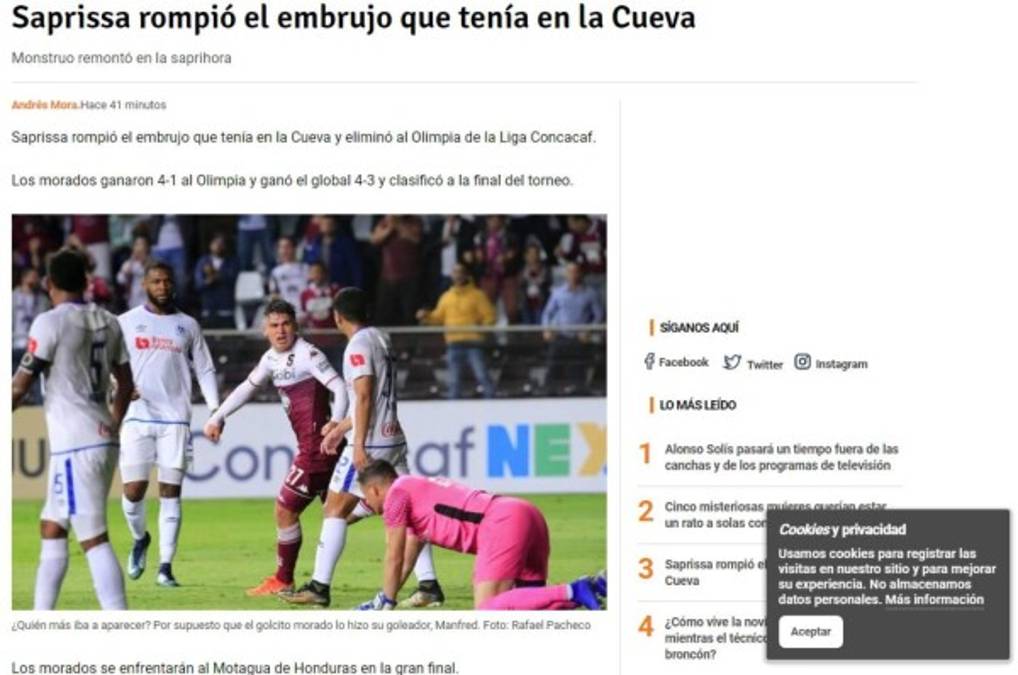 '¡Victoria monstruosa!', 'Noche de terror'...: Medios de Costa Rica destruyen a Olimpia