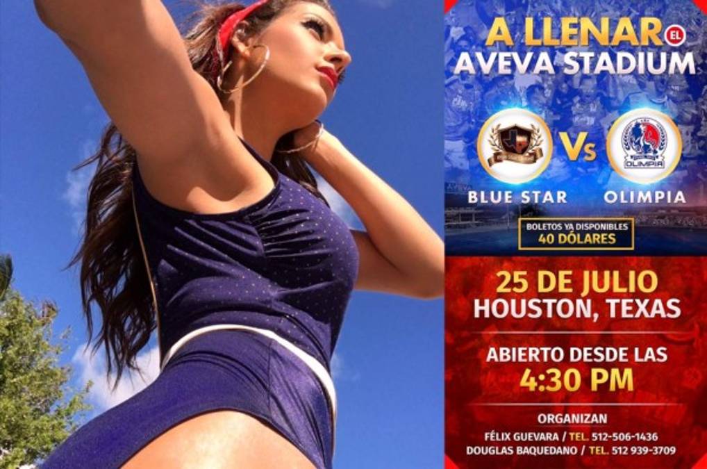 La modelo hondureña Nathalia Casco entregará la copa al Olimpia en su amistoso en Houston