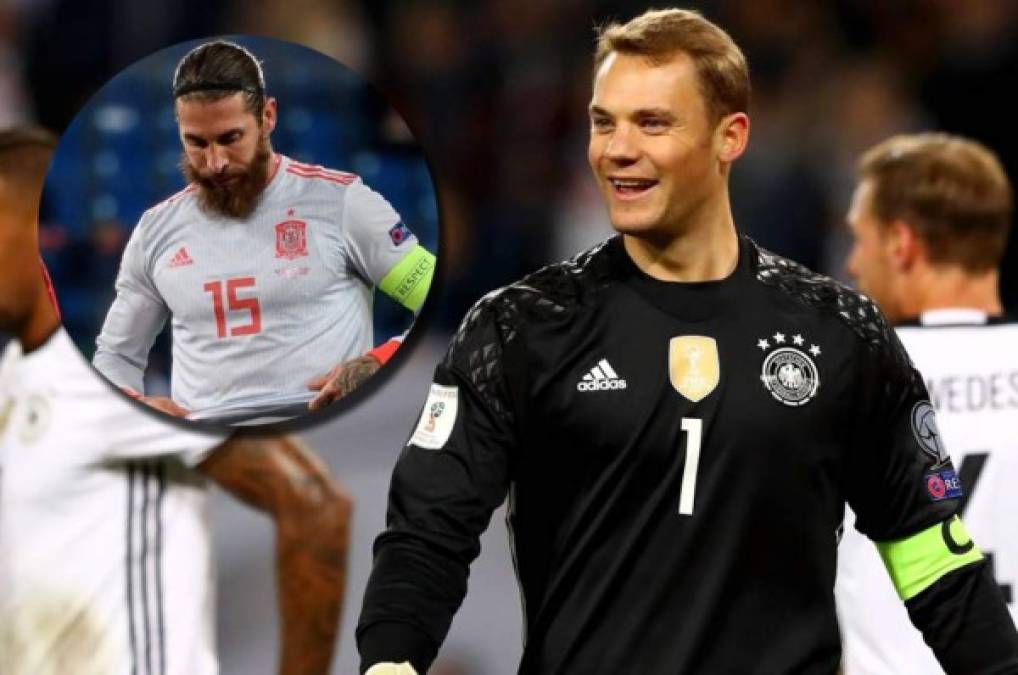 La reacción de Neuer tras los dos penales que falló Sergio Ramos con la selección de España