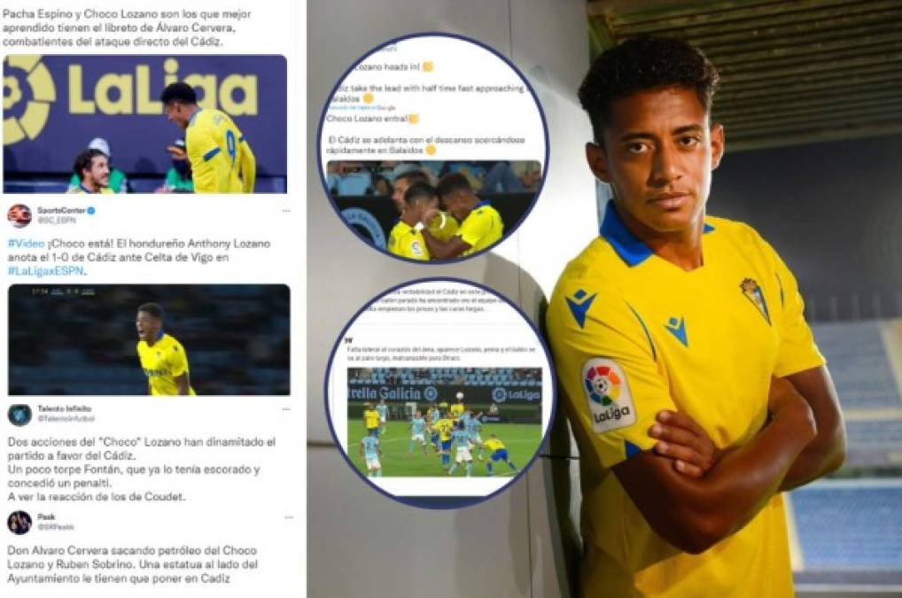 'Dinamitó el partido con movimientos top': Lo que dicen del Choco Lozano tras su nuevo gol con el Cádiz en la Liga Española