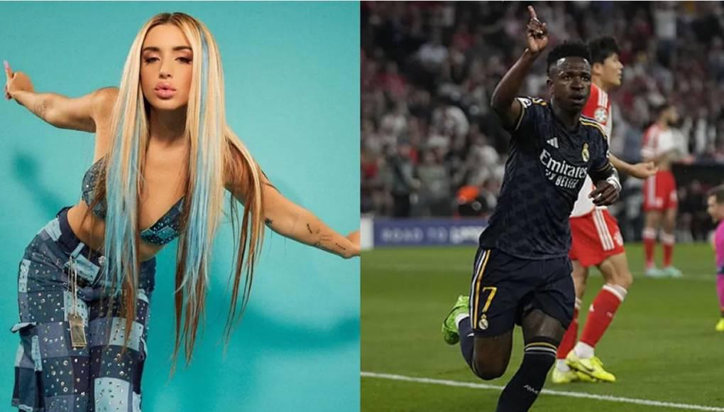 Los goles de Vinicius hacen efecto: la pasmosa cantante que envió mensaje tras su doblete al Bayern Múnich en Champions