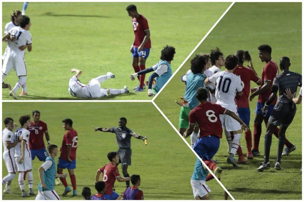 Puñetazos y patadas por todos lados: Estados Unidos vs Costa Rica acabó con tremenda bronca en el Estadio Morazán