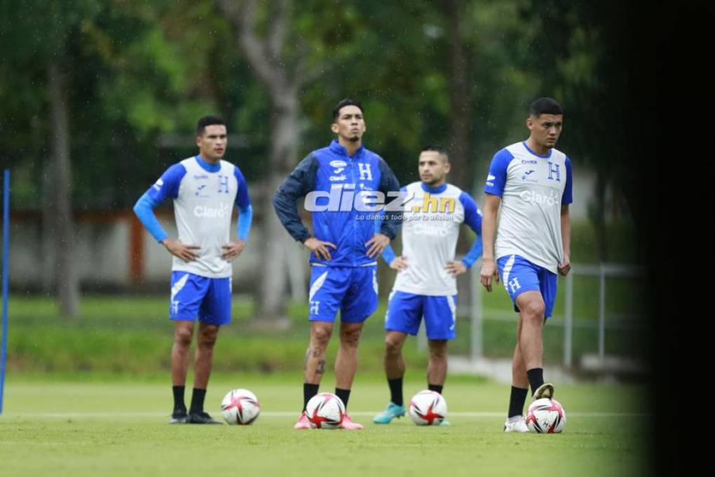 ¡Dos novedades y lluvia! Las postales del segundo entreno de la Selección de Honduras de cara al amistoso con Colombia