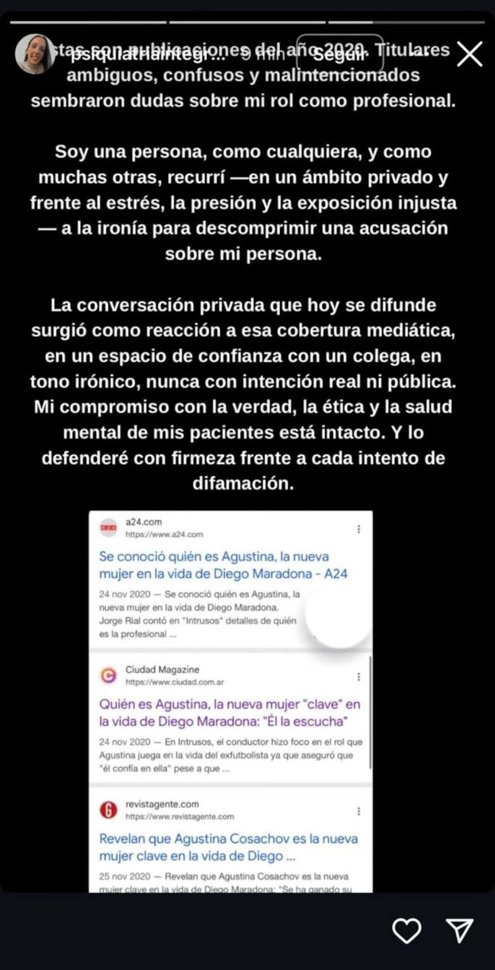 Hija de Maradona explota contra psiquiatra que cuidaba al Diego: se destapa lo que hizo antes de la muerte de la leyenda