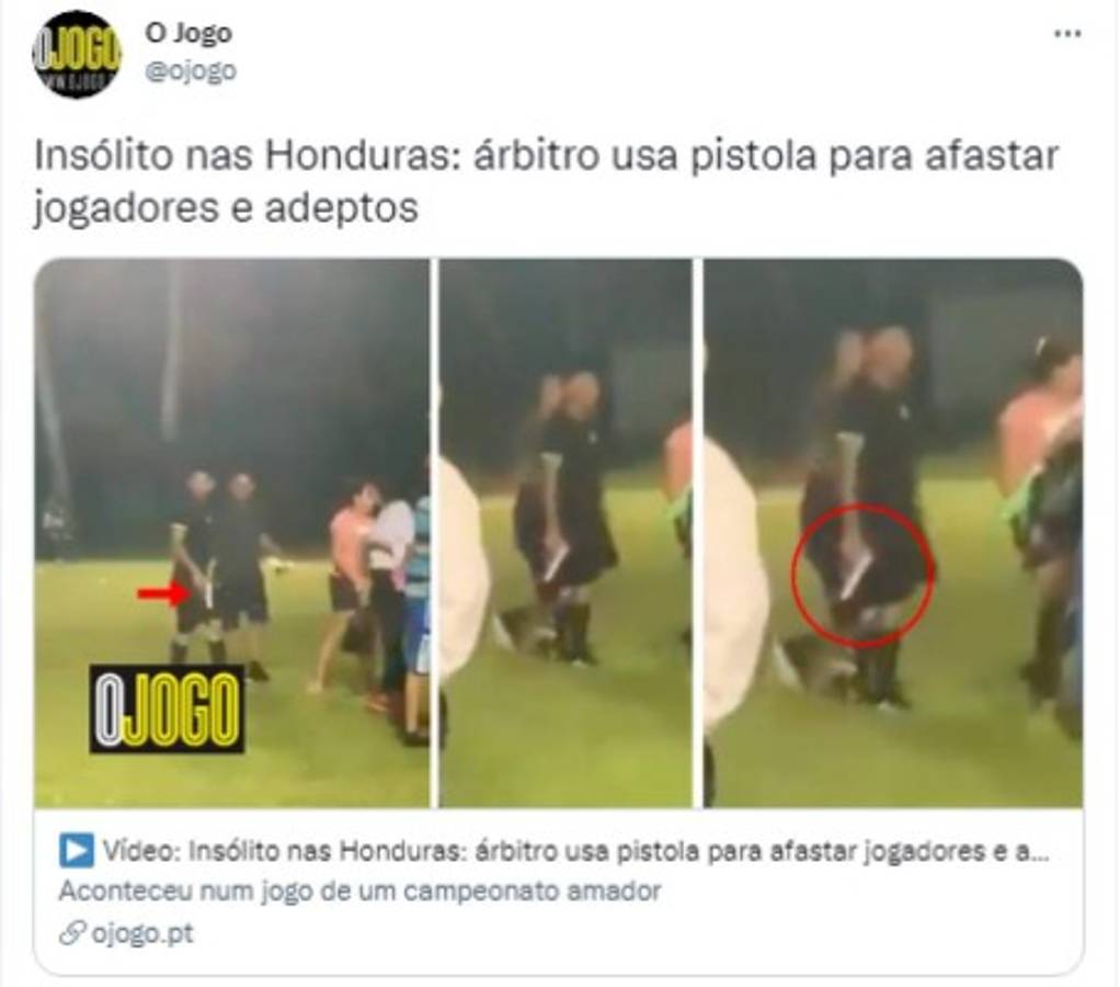 'Barbaridad en Honduras': La repercusión mundial que generó el árbitro que sacó una pistola en Copán  