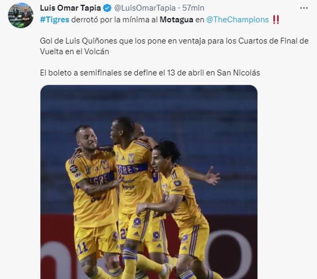 Lo que dicen los periodistas mexicanos y hondureños sobre el gane de Tigres ante Motagua: “Equipo muy limitado”