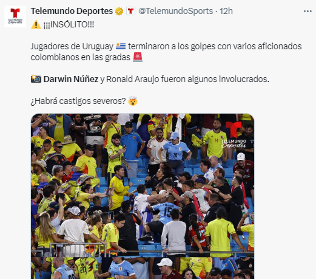 Darwin Núñez se peleó con la afición de Colombia y así reacciona la prensa: “Lo que hizo fue defender a su familia”