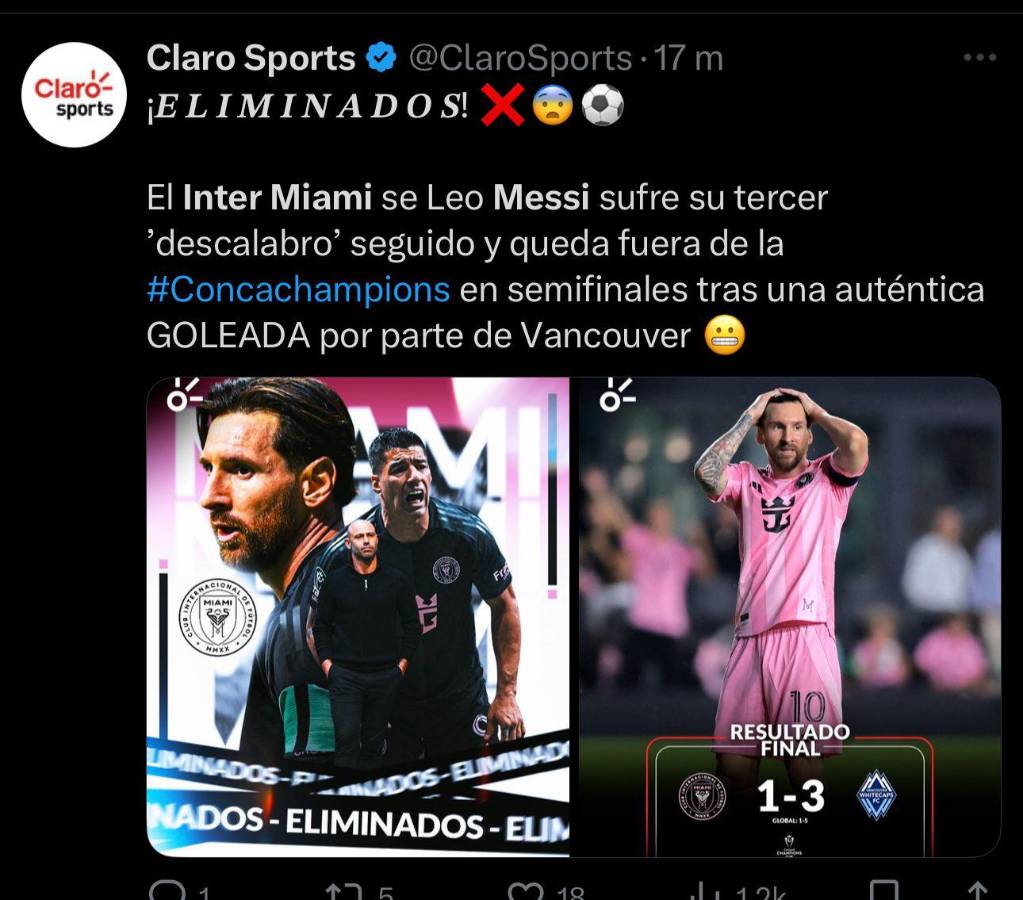 Vergüenza de equipo Le dio frío: la prensa no perdona a Messi tras la eliminación del Inter Miami en Champions de Concacaf