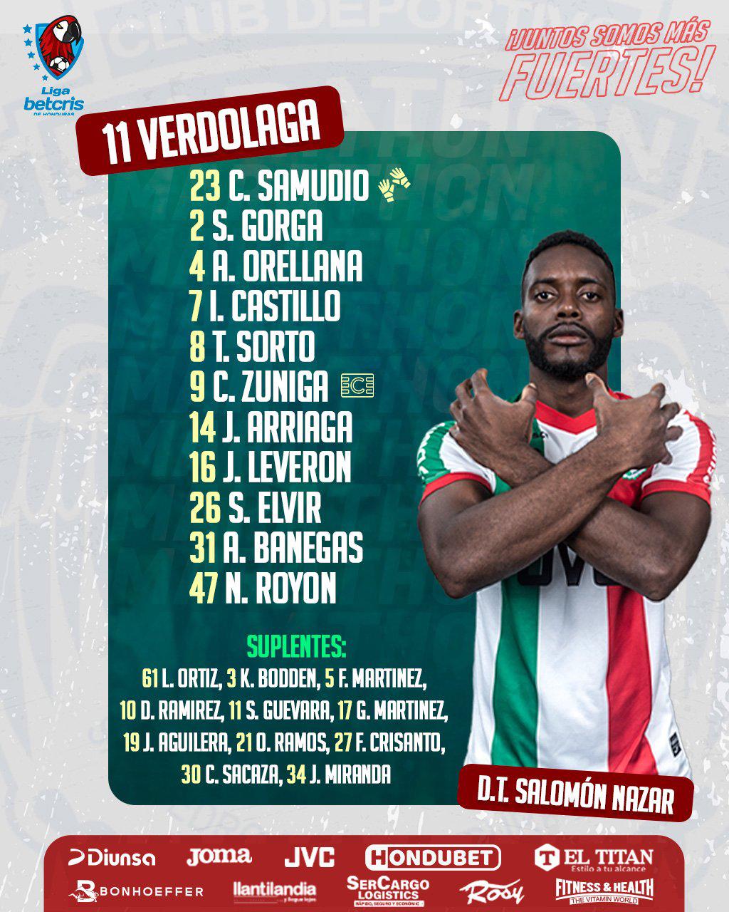 La alineación de Marathón ante Real Sociedad.