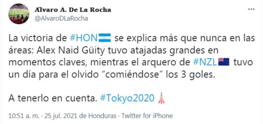 Periodistas reaccionan con el triunfo de Honduras en Tokio y lo que dicen en Nueva Zelanda: ''Una derrota desgarradora''