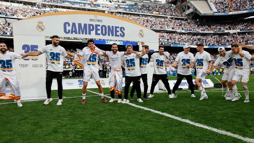 Fotos: Así celebró el Real Madrid su título 35 en la Liga de España; el crack que no llegó al festejo y el gesto de Marcelo