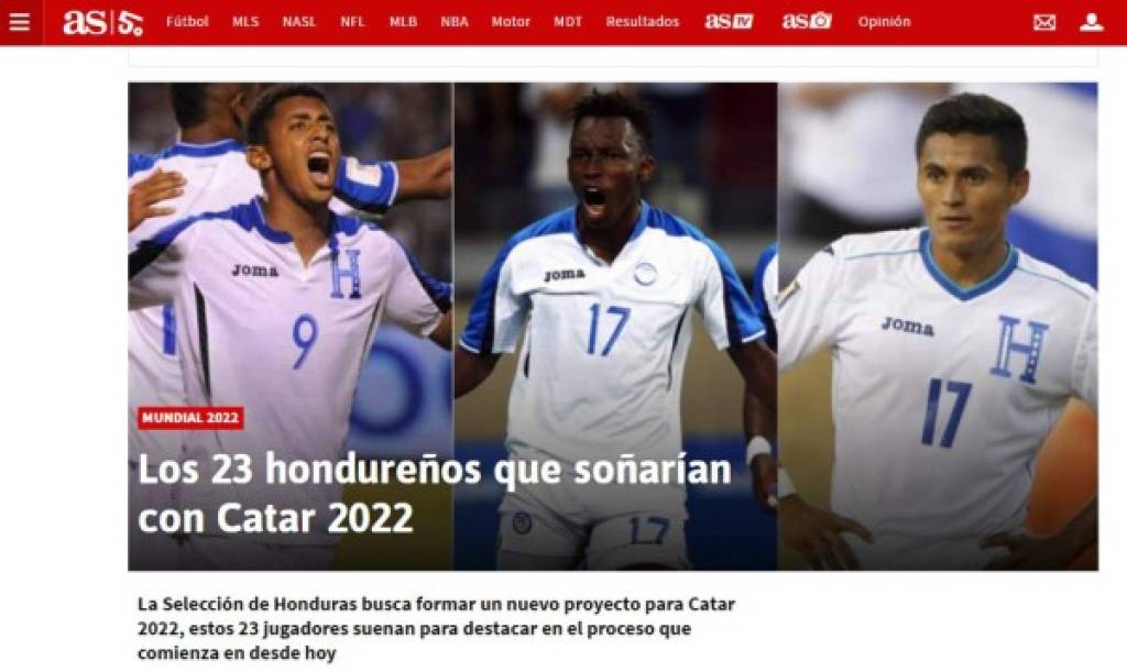 Diario AS: Los 25 hondureños que aspiran con estar en Qatar 2022