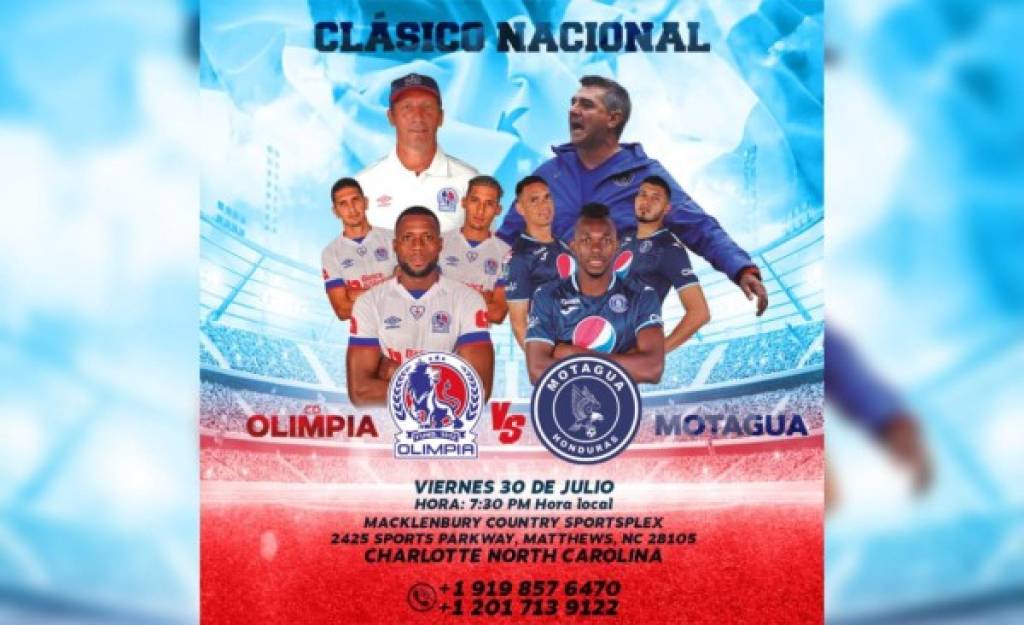 Charlotte, la ciudad que vibrará el 30 de julio con el clásico hondureño Olimpia vs Motagua