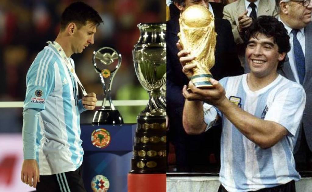 Lionel Messi sigue a la sombra de Diego Maradona