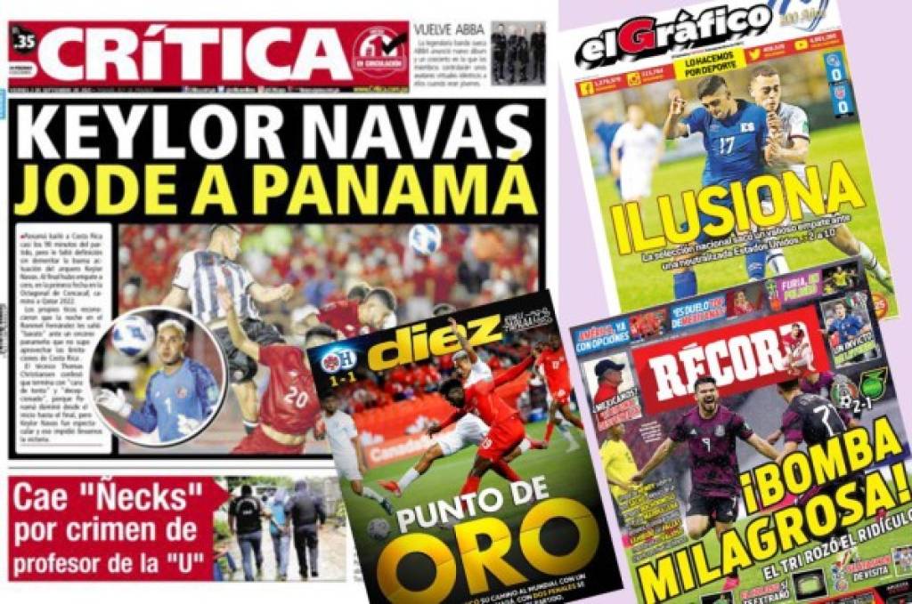 'Keylor jode a Panamá', 'Ilusiona', 'Qatar se ve lejos': lo que dice la prensa en Concacaf tras el inicio del octagonal