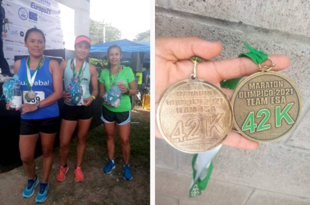 La atleta hondureña Aldy González gana el maratón de Europa 2021 en El Salvador
