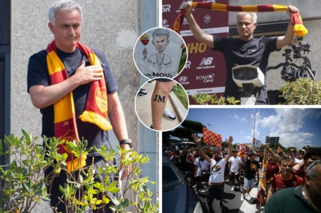 ¿Llegó el nuevo Papa? El brutal recibimiento a José Mourinho en Roma; su gesto con la afición