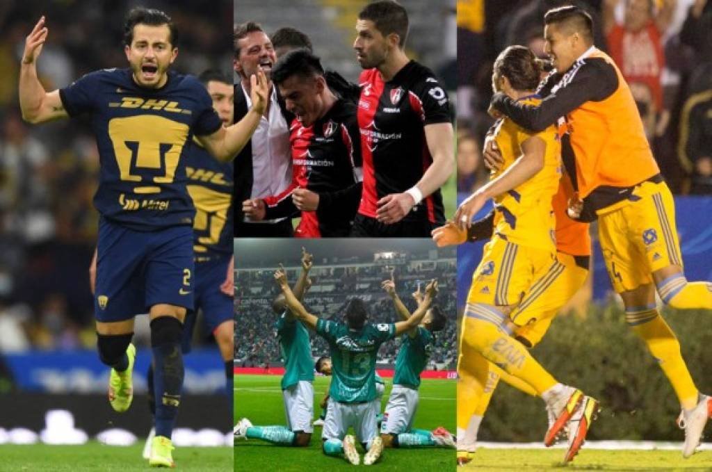 Se definen las semifinales del torneo Apertura 2021 del fútbol mexicano: Atlas-Pumas y León-Tigres