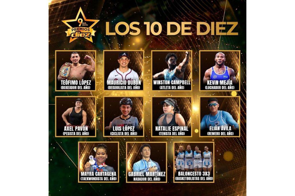 Premios Diez fue una locura: estos son los atletas hondureños que ganaron en la categoría 10 de DIEZ