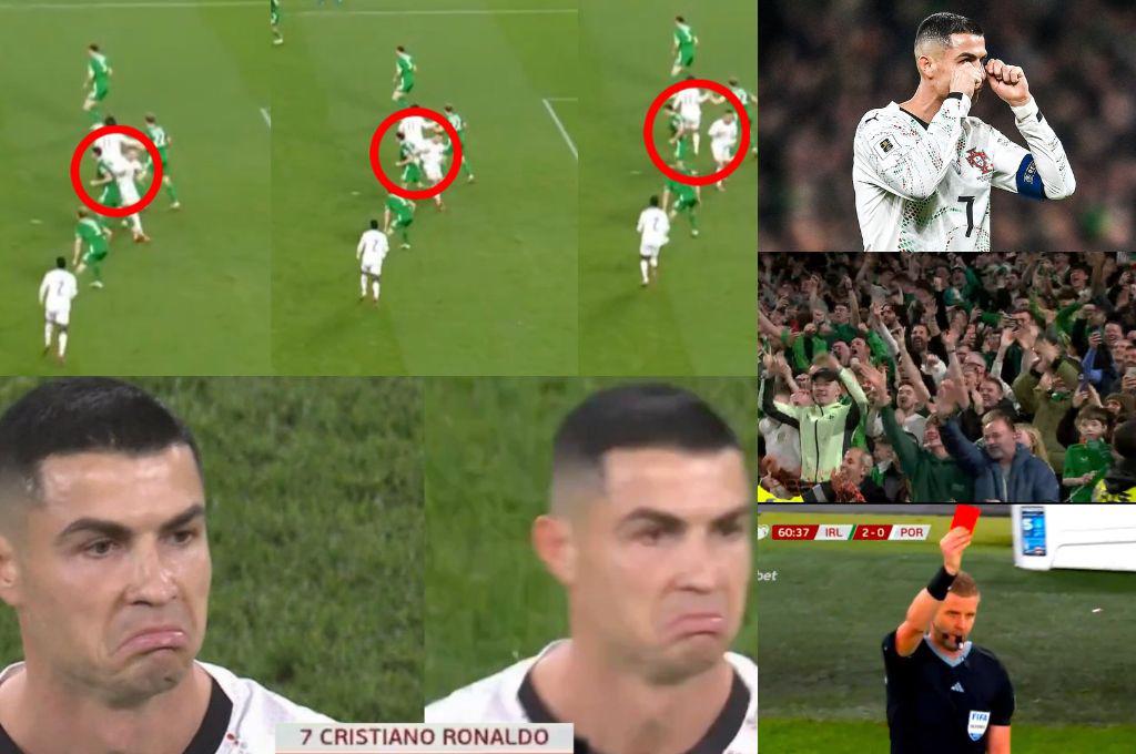 Cristiano Ronaldo recibe la peor burla tras ser expulsado, rompe un récord histórico y el feo gesto contra el árbitro