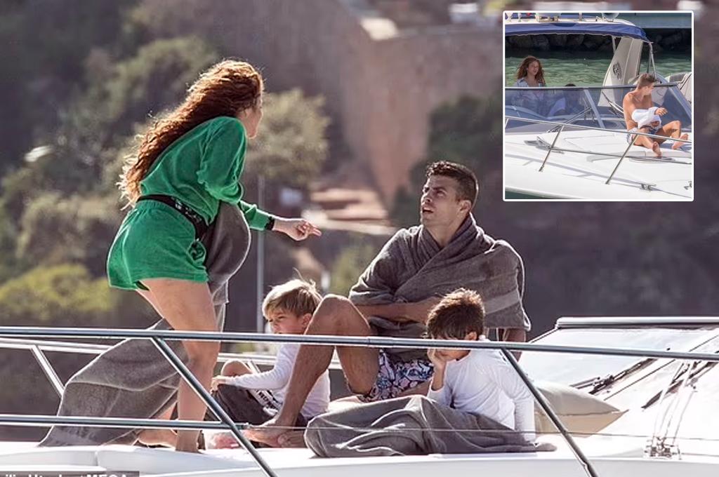 Salen a luz las fotos: La acalorada discusión a gritos de Shakira y Piqué en un yate frente a sus hijos