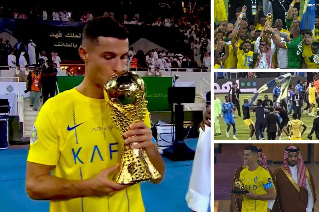 Quiso humillar a Cristiano y terminó mal; la bronca que armó Talisca y así festejó Ronaldo su primer título con Al Nassr