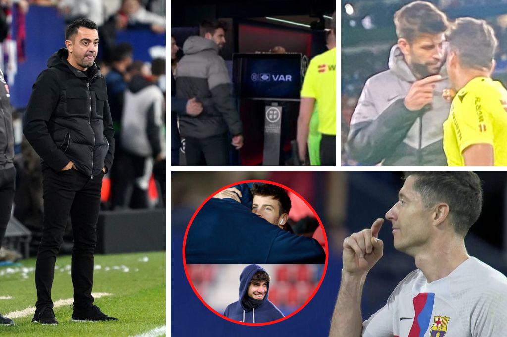 FOTOS: ¿Qué le dijo al árbitro? Piqué termina de la peor forma su carrera, feo gesto de Lewandowski y éxtasis de Xavi en la remontada de Barcelona