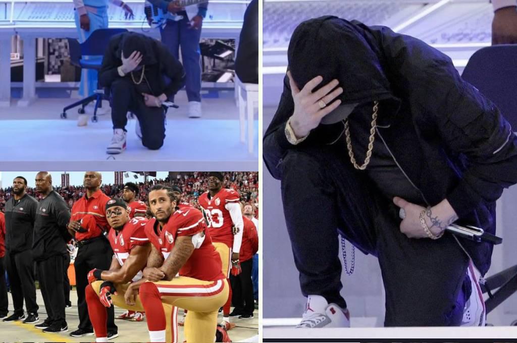 ¡La NFL se lo prohibió! El gesto de protesta de Eminem en el show de medio tiempo del Super Bowl que enloque las redes