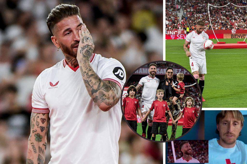 Así fue la emotiva presentación de Sergio Ramos con Sevilla: Sorpresivo mensaje de Modric, motivo de su llanto y Pilar Rubio deslumbra