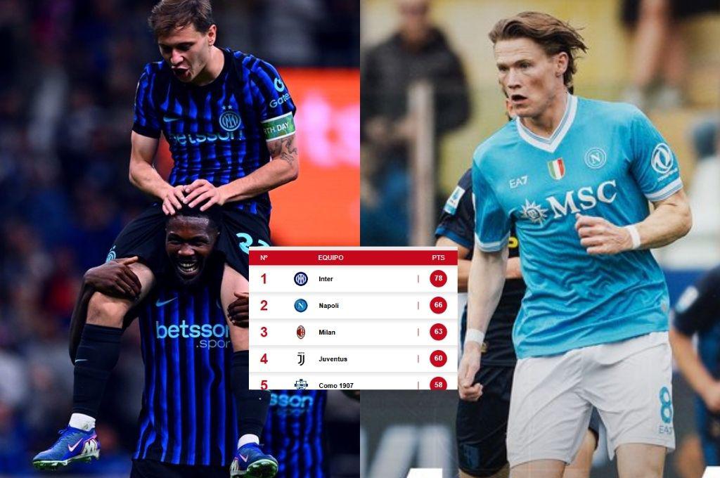 Inter de Milán receta goleada y acaricia el 'Scudetto': esta es la distancia que le llevan al Napoli en la tabla de la Serie A