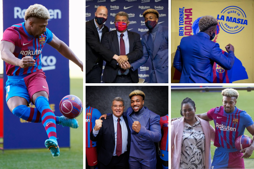 Regalo de Laporta, nuevo dorsal y su monstruoso físico: Así fue la presentación de Adama Traoré con el Barcelona