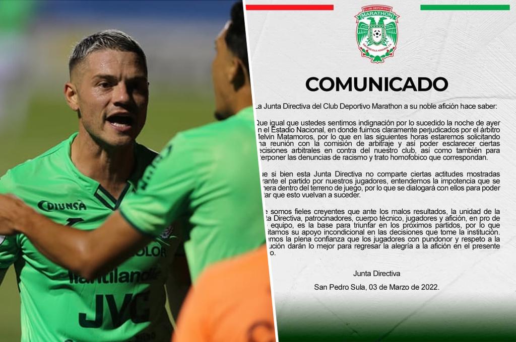 Marathón emite fuerte comunicado contra los árbitros tras el polémico partido contra Motagua; denunciará “racismo” y “trato homofóbico”