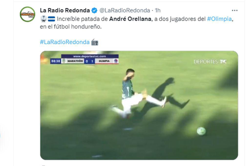 “Tremenda patada voladora”: Prensa internacional destaca la brutal entrada de André Orellana en el clásico Marathón vs Olimpia