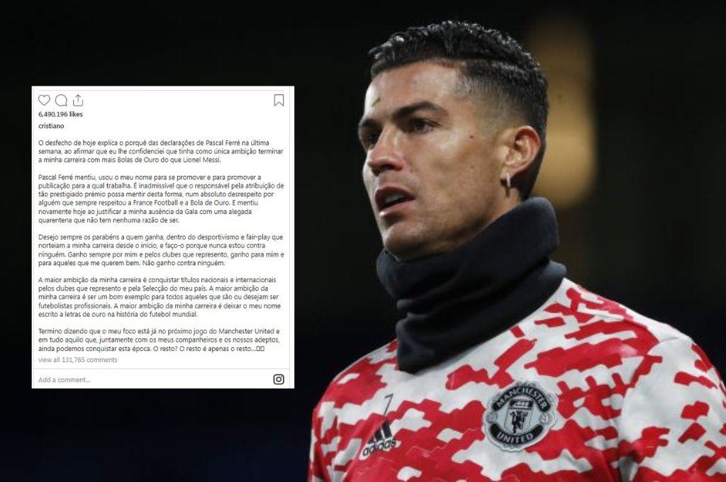 Cristiano Ronaldo estalla contra France Football: “Es inaceptable y una falta de respeto”