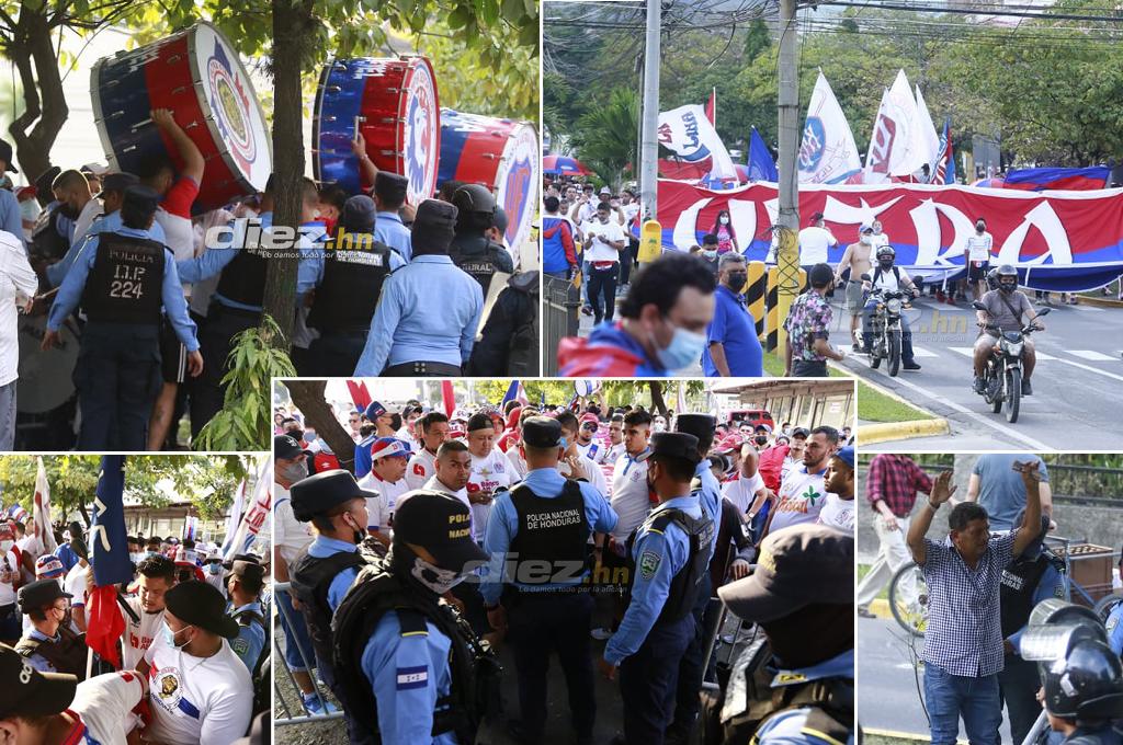 Estrictos controles de seguridad y banderazo: Así se vive la previa del clásico Olimpia - Motagua en el estadio Morazán