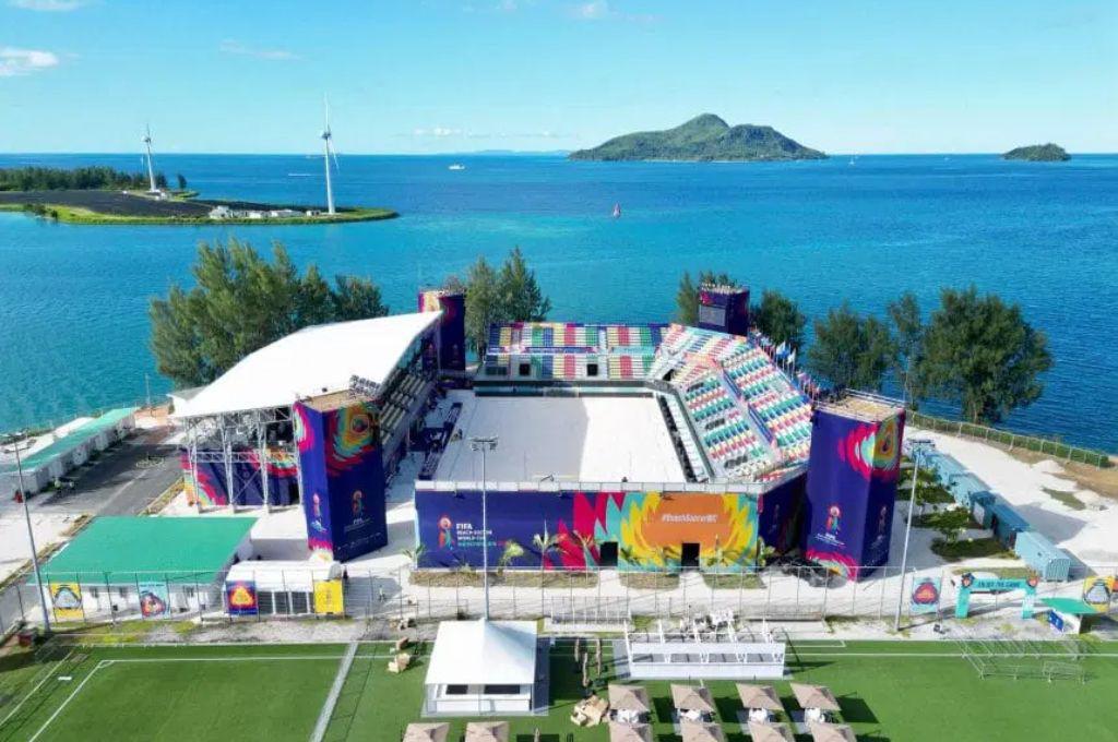 El Salvador se quiere lucir; así es hermoso Paradise Arena, el estadio que albergará la copa mundial de playa