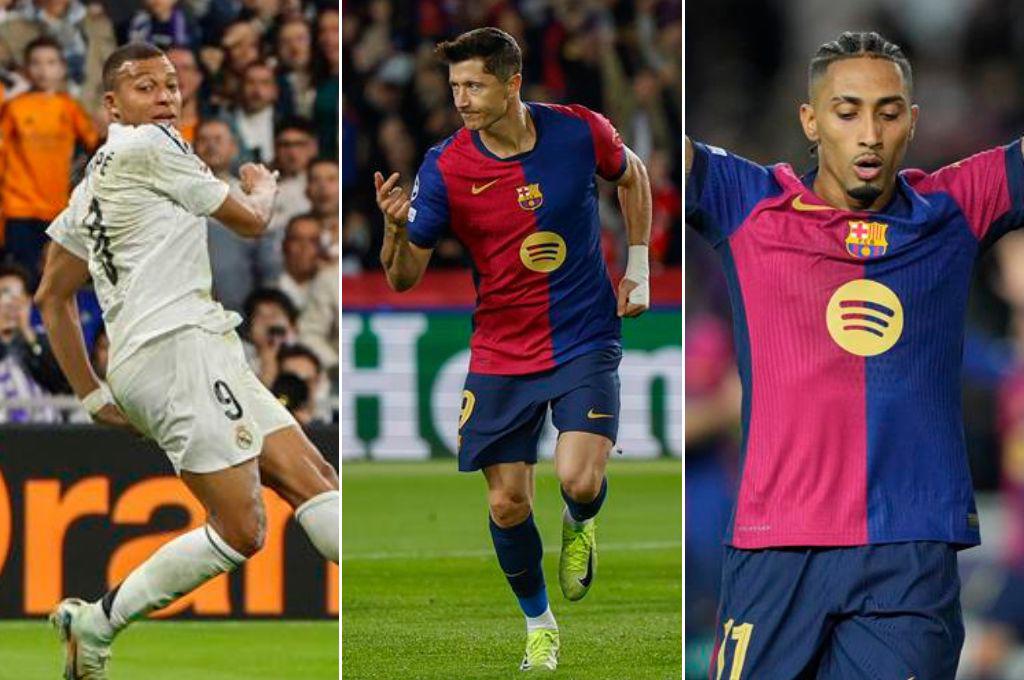 Mbappé acorta distancia con Lewandowski y Raphinha: Así se puso la tabla de goleadores de la Liga de España