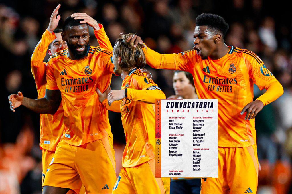 Tres bajas confirmadas y siete canteranos: la convocatoria del Real Madrid para la Copa del Rey; Vinicius y Mbappé están